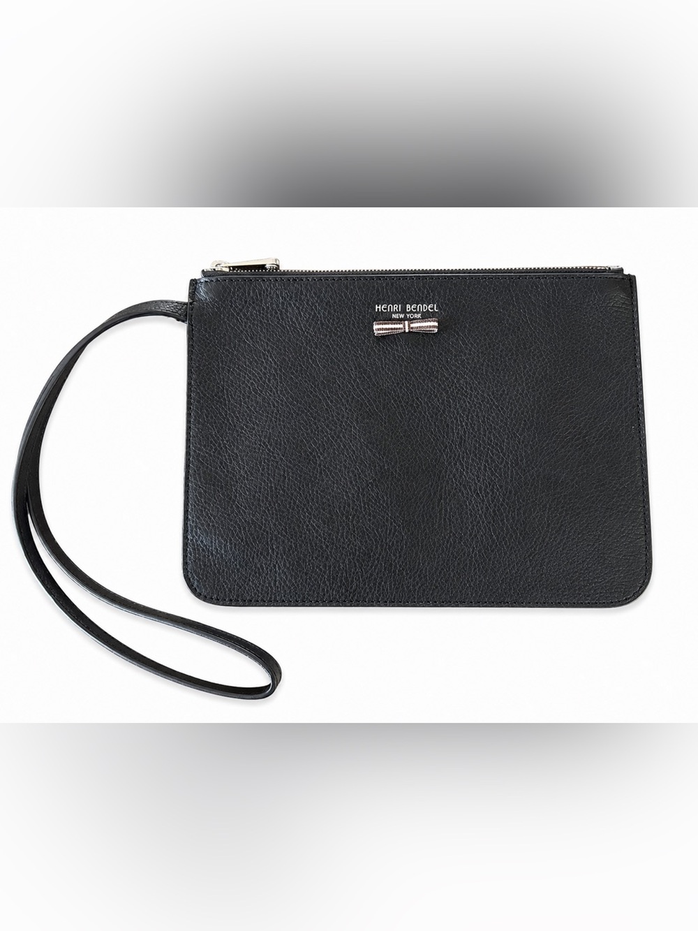 🖤 Henri Bendel New York Black Pebbled Leather Wristlet